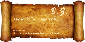 Barabás Zamfira névjegykártya